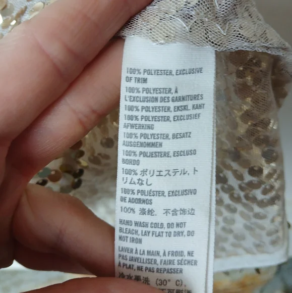 Abercrombie and Fitch Sheer Gold Sequin Sleeveless Top XS New Years Party - Picture 5 of 6